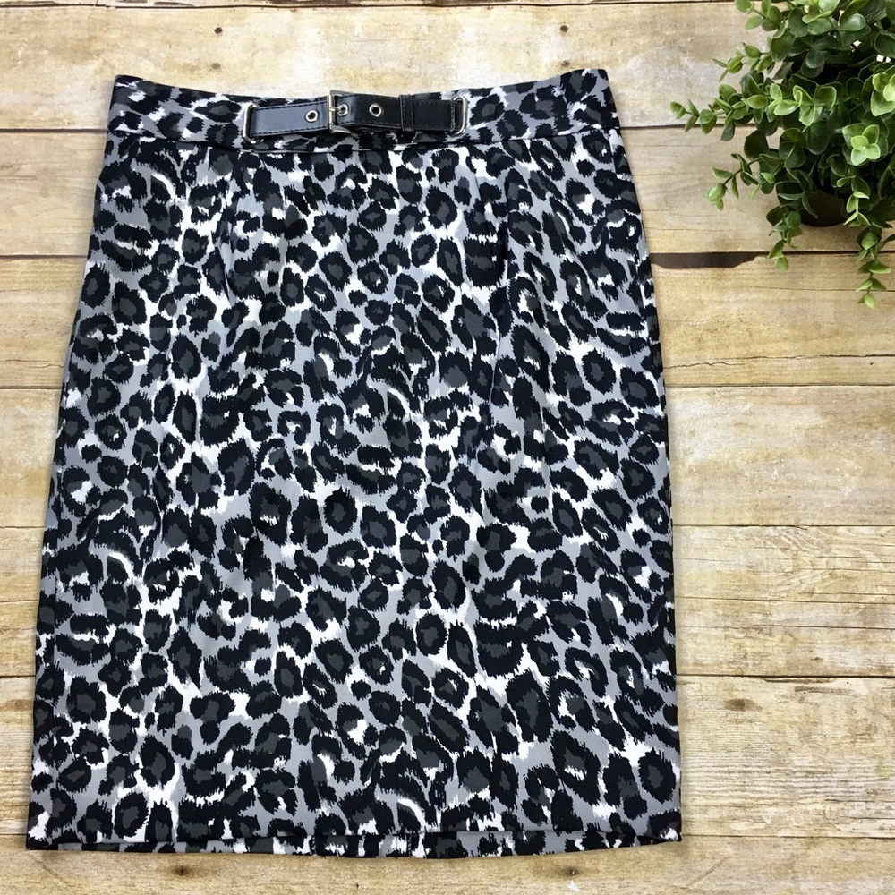 Michael Kors | Animal Print Belted Pencil Skirt